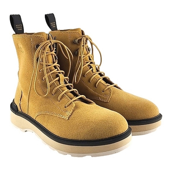 NWT Sorel Women's Lennox Lace STKD Waterproof Leather Boots Geo Yellow 8 - Picture 4 of 15